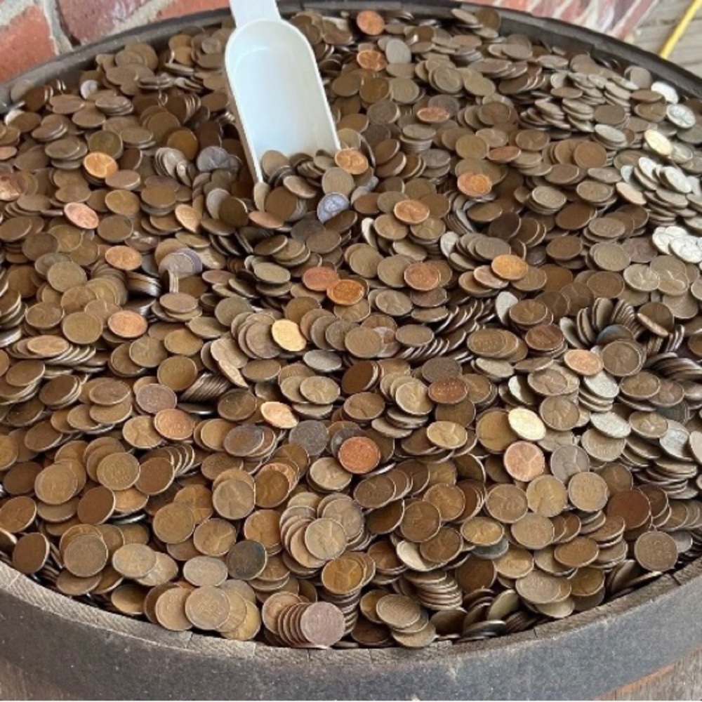 Unsearched Old 50 Wheat Pennies From an Old Wooden Barrel- Rare Dates Possible